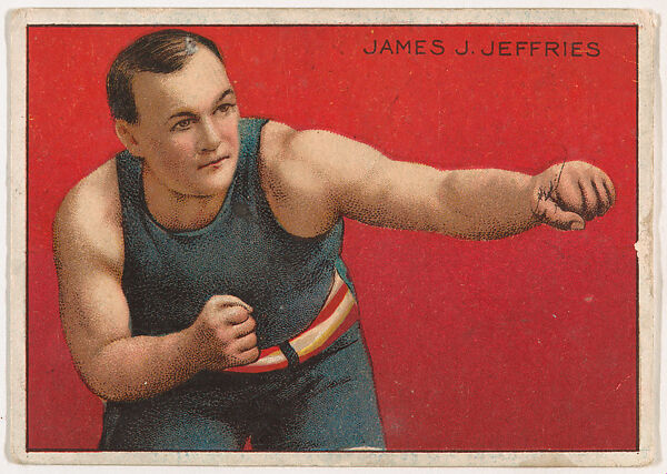 James J. Jeffries, from the Champion Pugilists series (T219), issued by Mecca and Hassan Cigarettes, Issued by Mecca Cigarettes (American), Commercial color lithograph 