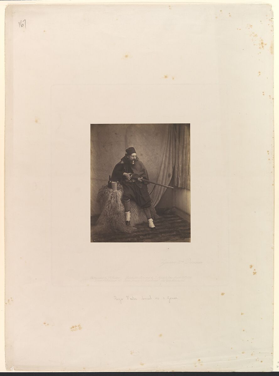 Zouave, 2nd Division, Roger Fenton (British, 1819–1869), Salted paper print from collodion glass negative