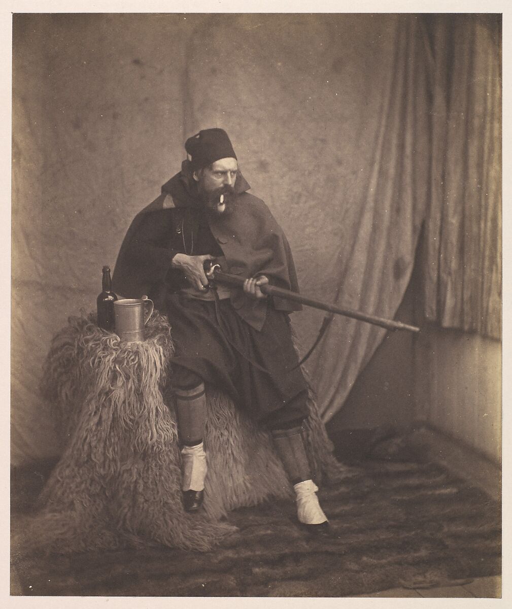 Zouave, 2nd Division, Roger Fenton (British, 1819–1869), Salted paper print from collodion glass negative 