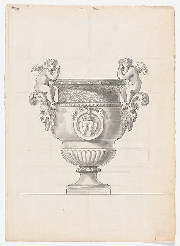 Bronze Garden Vase with Two Putti from the Gardens of Versailles
