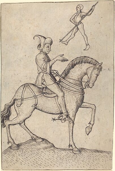 Knave of Men, from The Large Playing Cards of Master ES, Master ES (German, active ca. 1450–67), Copperplate engraving on paper, German 