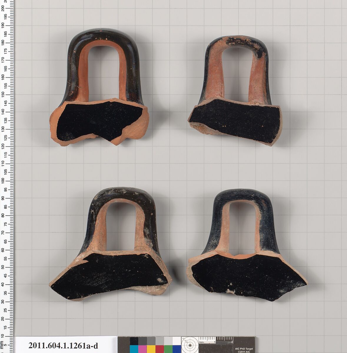 Terracotta fragments of kylikes (drinking cups), Terracotta, Greek, Attic