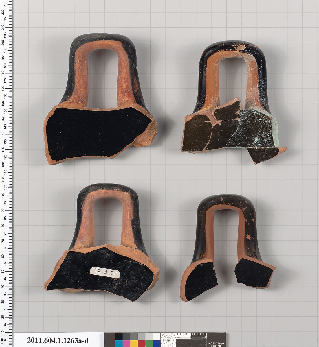 Terracotta fragments of kylikes (drinking cups), Terracotta, Greek, Attic