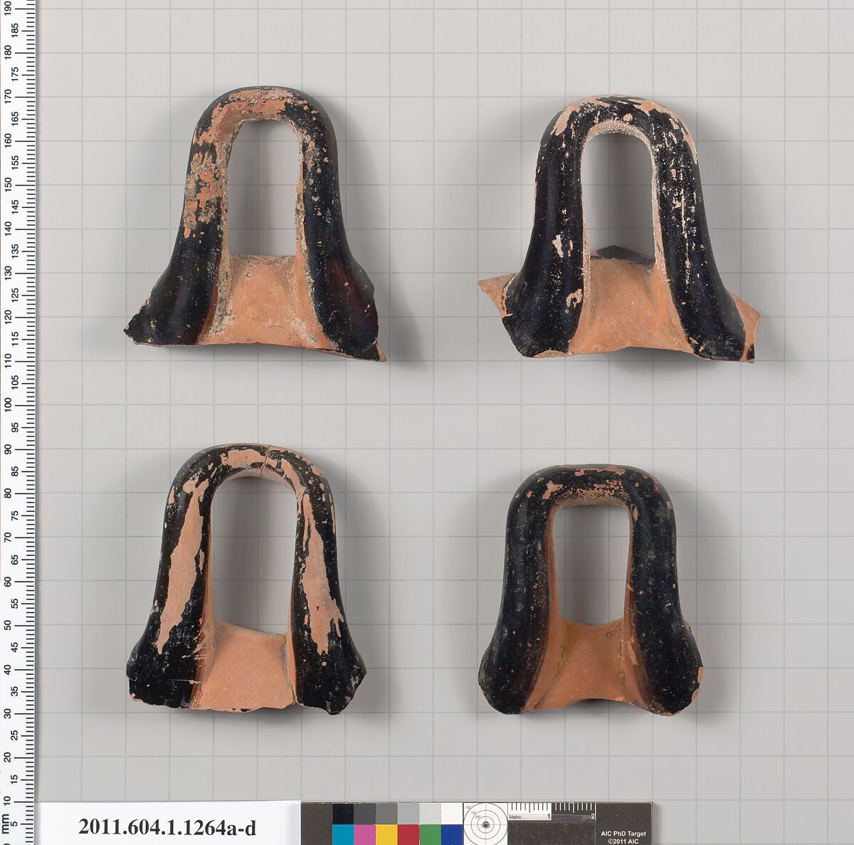 Terracotta fragments of kylikes (drinking cups), Terracotta, Greek, Attic 
