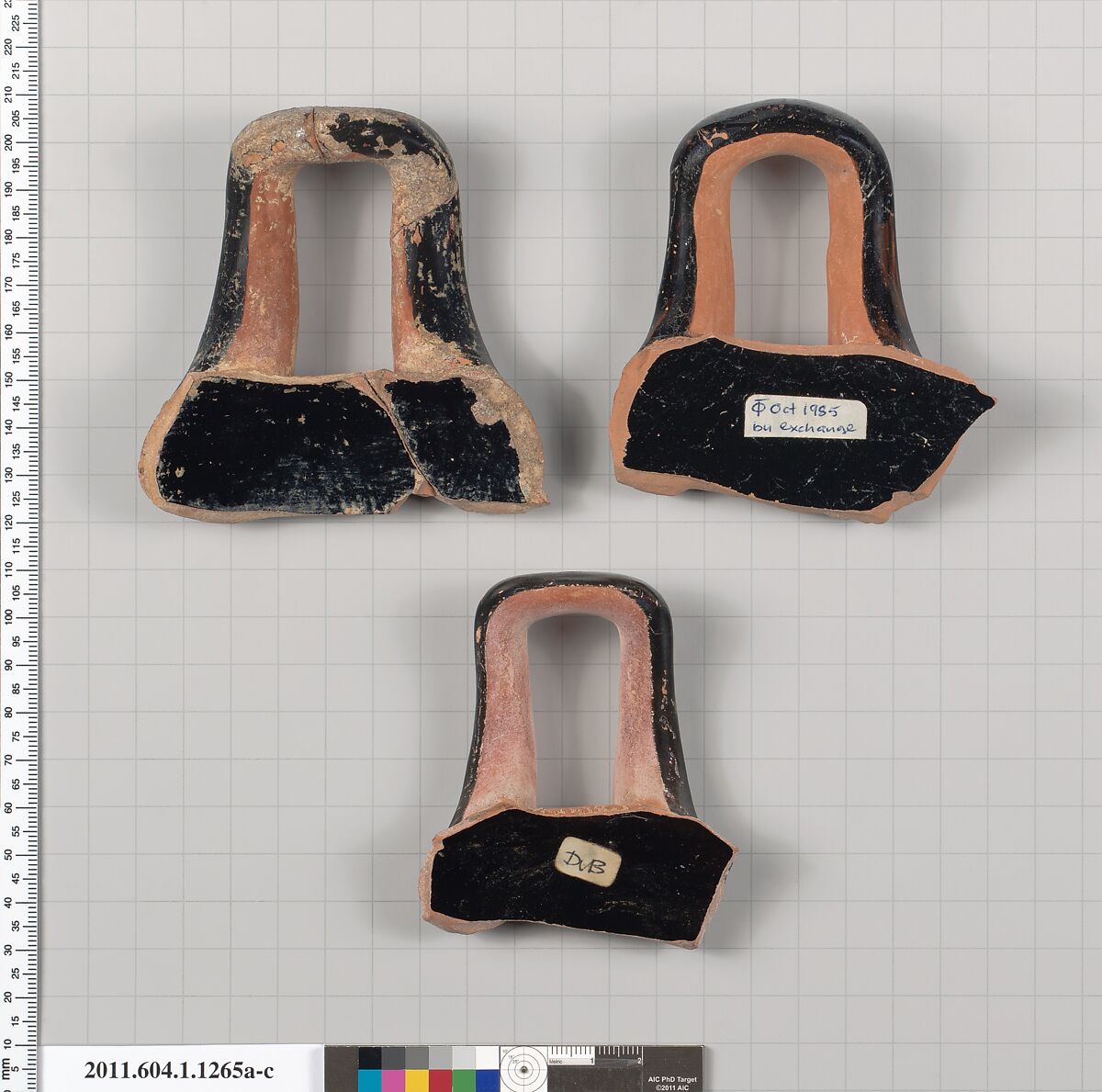 Terracotta fragments of kylikes (drinking cups), Terracotta, Greek, Attic