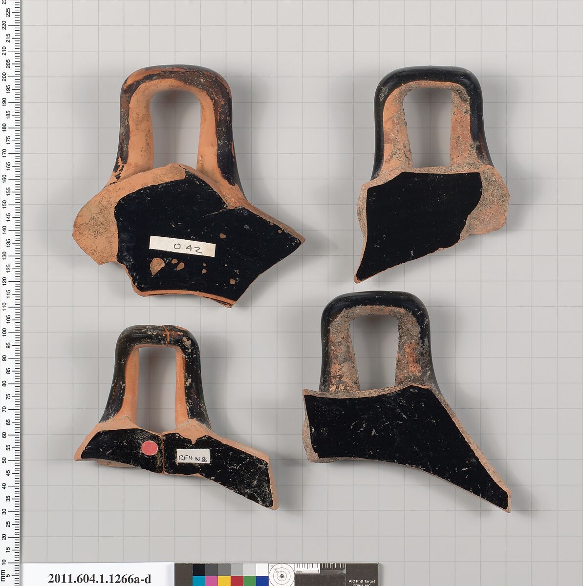 Terracotta fragments of kylikes (drinking cups), Terracotta, Greek, Attic