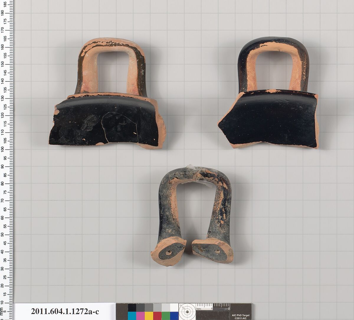 Terracotta fragments of kylikes (drinking cups), Terracotta, Greek, Attic