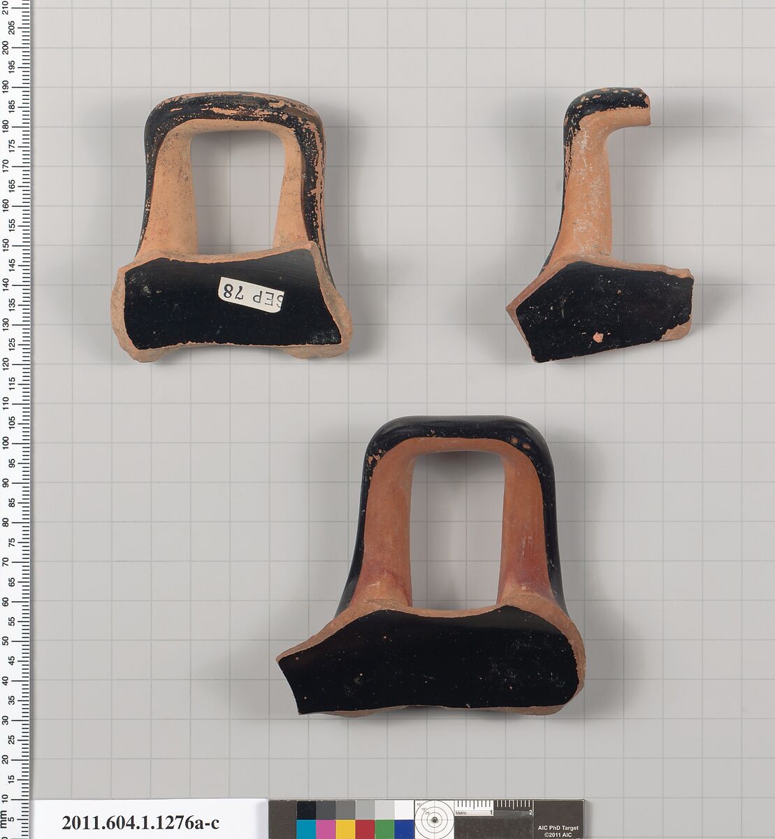 Terracotta fragments of kylikes (drinking cups), Terracotta, Greek, Attic