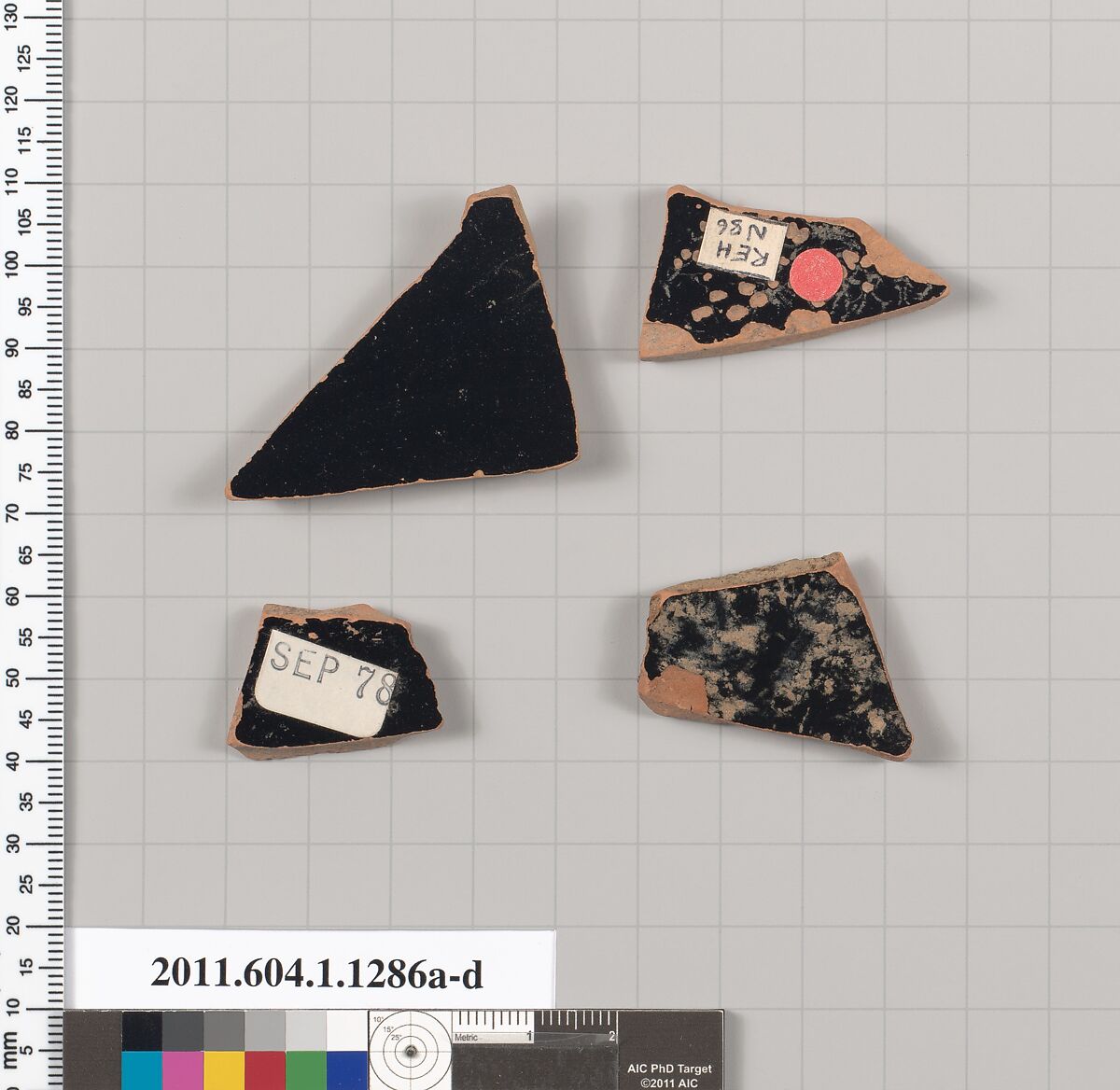 Terracotta fragments of kylikes (drinking cups), Terracotta, Greek, Attic