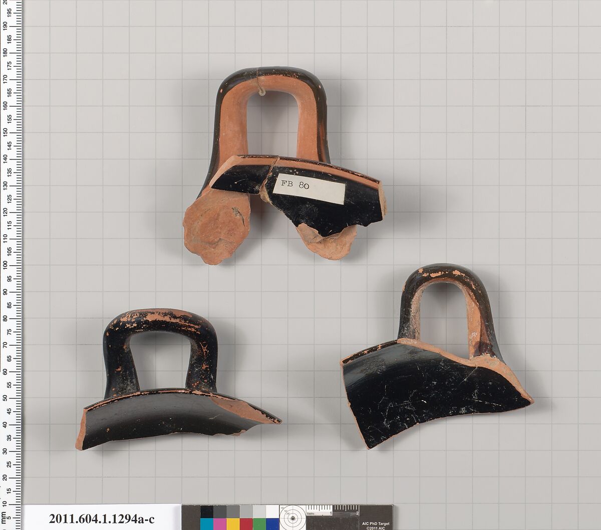 Terracotta fragments of kylikes (drinking cups), Terracotta, Greek, Attic