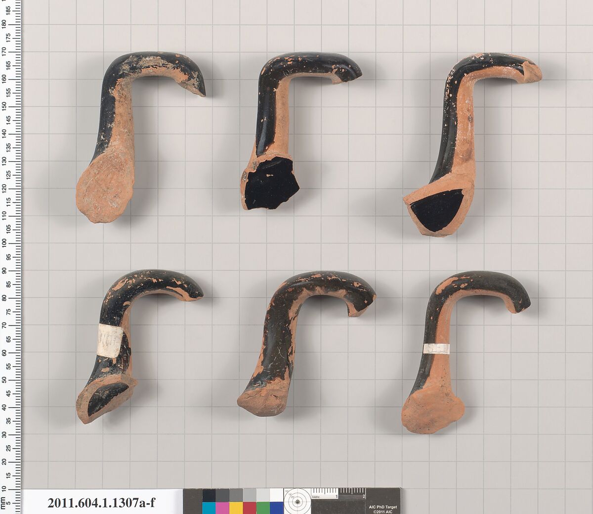 Terracotta fragments of kylikes (drinking cups), Terracotta, Greek, Attic