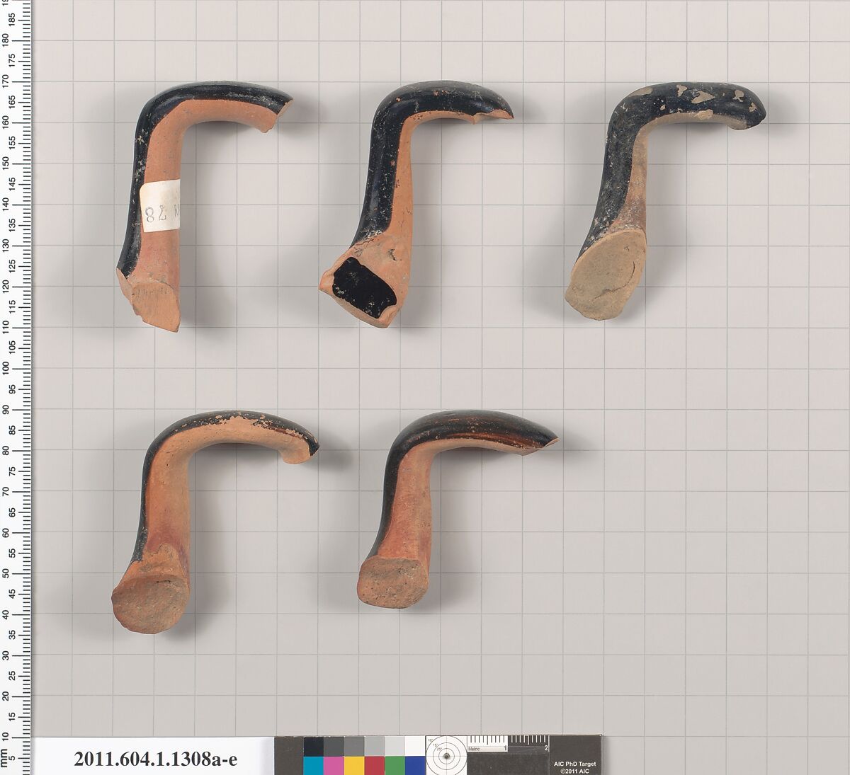 Terracotta fragments of kylikes (drinking cups), Terracotta, Greek, Attic