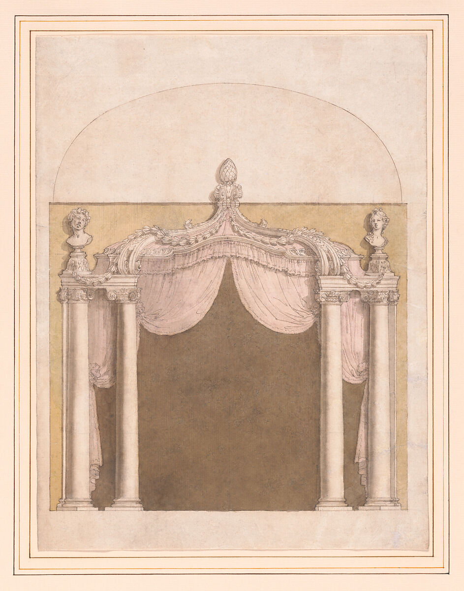 Design for an Alcove, Giuseppe Valeriani (Italian, Rome 1708–1762 Saint Petersburg), Pen and ink 