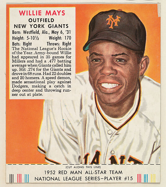 New York Giants Outfielder Willie Mays Poster