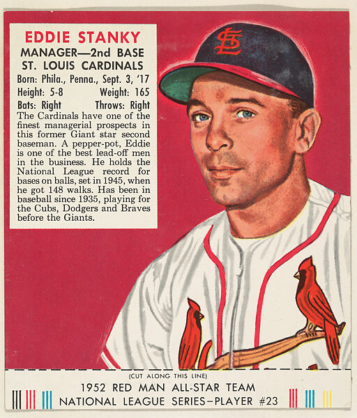 1952 ST. LOUIS CARDINALS Print Vintage Baseball Poster 