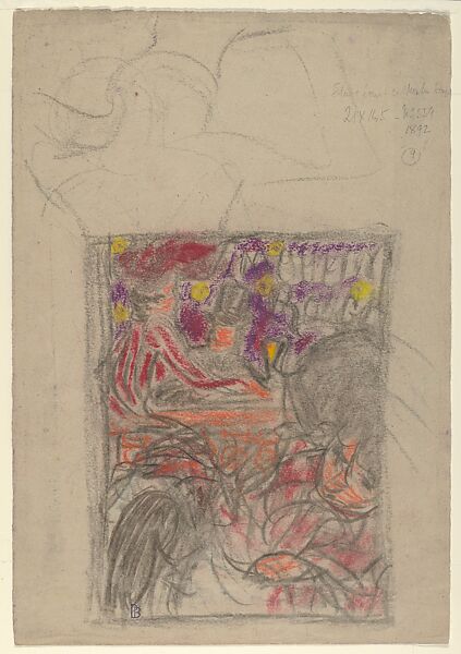Study for "Au Moulin Rouge", Pierre Bonnard (French, Fontenay-aux-Roses 1867–1947 Le Cannet), Charcoal and pastel on paper 