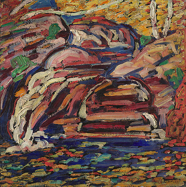 Untitled (Maine Landscape), Marsden Hartley (American, Lewiston, Maine 1877–1943 Ellsworth, Maine), Oil on board 