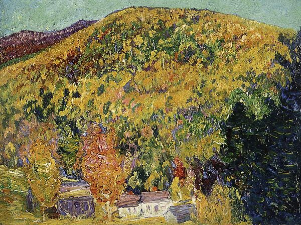 Summer, Marsden Hartley (American, Lewiston, Maine 1877–1943 Ellsworth, Maine), Oil on commercially prepared paperboard (academy board) 