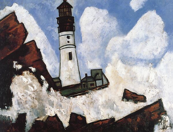 The Lighthouse, Marsden Hartley (American, Lewiston, Maine 1877–1943 Ellsworth, Maine), Oil on masonite-type hardboard 