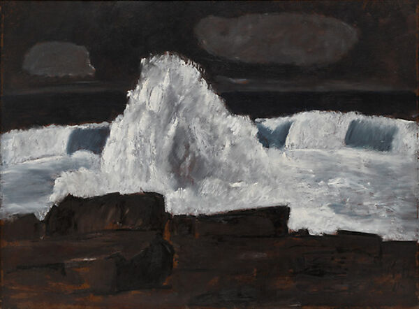 Evening Storm, Schoodic, Maine, Marsden Hartley (American, Lewiston, Maine 1877–1943 Ellsworth, Maine), Oil on hardboard (masonite) 