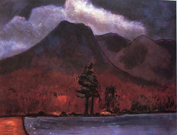 Mount Katahdin, Marsden Hartley (American, Lewiston, Maine 1877–1943 Ellsworth, Maine), Oil on masonite 
