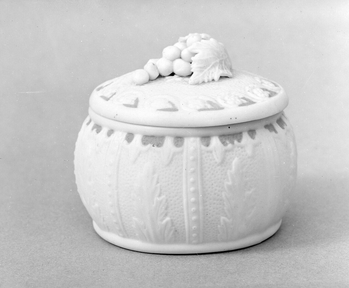Powder Jar, Parian porcelain, American 