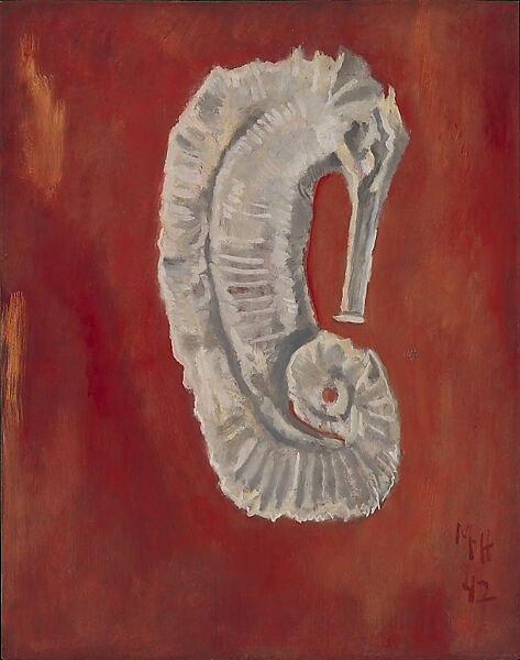 White Sea Horse, Marsden Hartley (American, Lewiston, Maine 1877–1943 Ellsworth, Maine), Oil on hardboard 