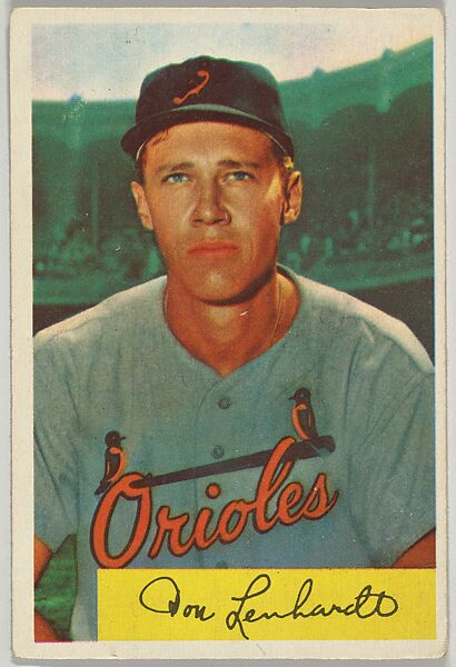 Don Lenhardt, Outfield, Baltimore Orioles, from Name on Bat series, series 9 (R406-9) issued by Bowman Gum, Issued by Bowman Gum Company, Commercial color lithograph 