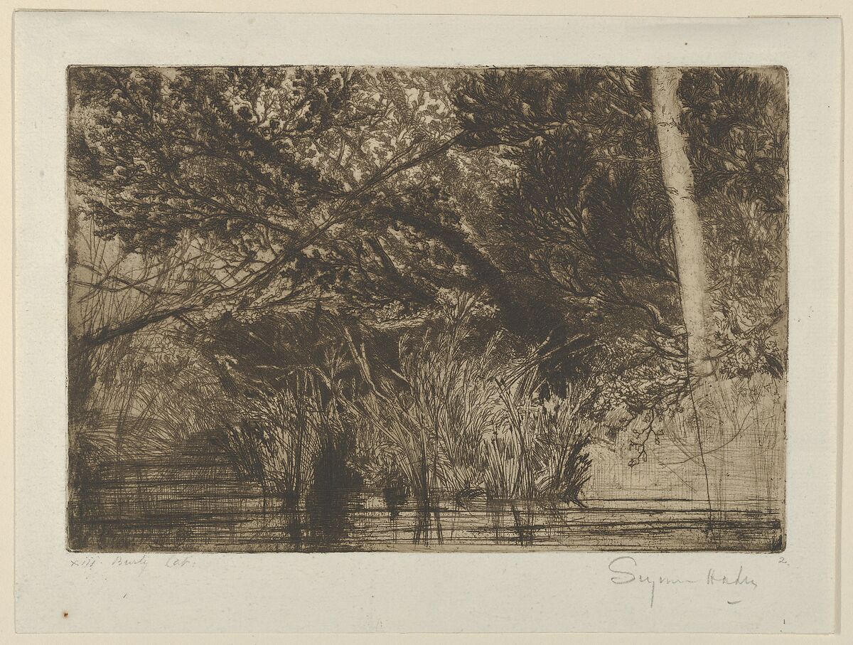 The Mouth of a Brook, No. 1, Sir Francis Seymour Haden (British, London 1818–1910 Bramdean, Hampshire), Etching and drypoint; first state of two (Schneidermann); trial proof a (Harrington) 
