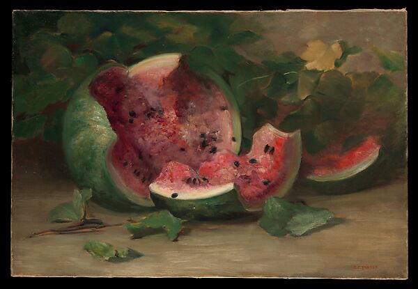Untitled (Cracked Watermelon), Charles Ethan Porter (1847–1923), Oil on canvas, American 