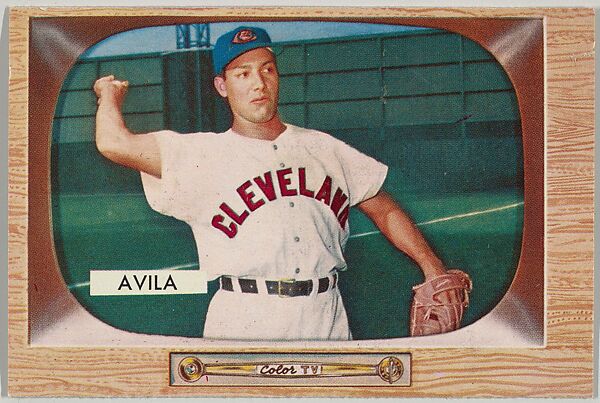 Bobby Avila, 2nd Base, Cleveland Indians, from Color TV Set series, series 10 (R406-10) issued by Bowman Gum, Issued by Bowman Gum Company, Commercial color lithograph 