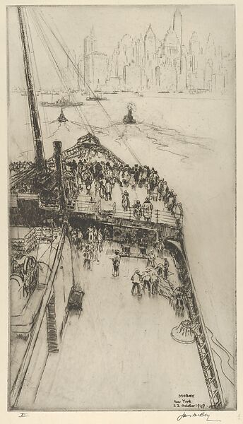 Approaching New York, No. 2, James McBey (British, Newburgh 1883–1959 Tangier), Etching 