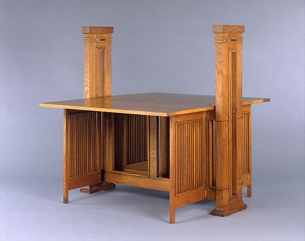 Print Table, Frank Lloyd Wright (American, Richland Center, Wisconsin 1867–1959 Phoenix, Arizona), White oak, American