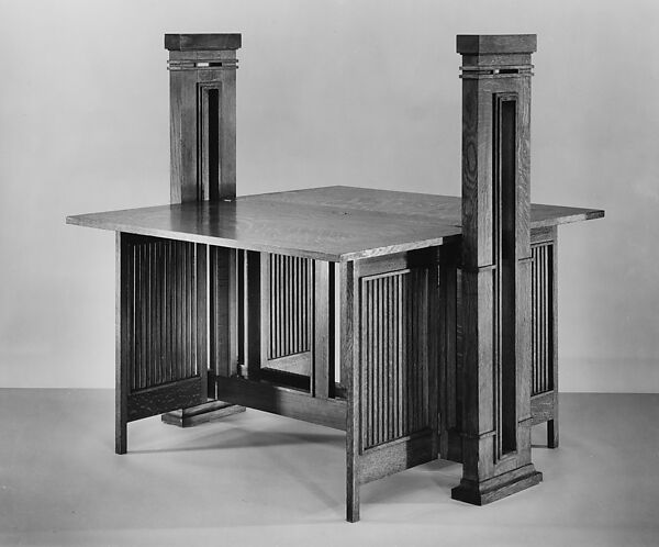 Print Table, Frank Lloyd Wright (American, Richland Center, Wisconsin 1867–1959 Phoenix, Arizona), White oak, American