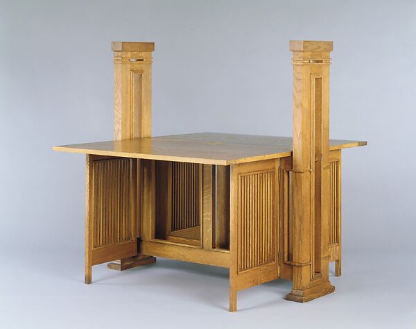 Print Table, Frank Lloyd Wright (American, Richland Center, Wisconsin 1867–1959 Phoenix, Arizona), White oak, American