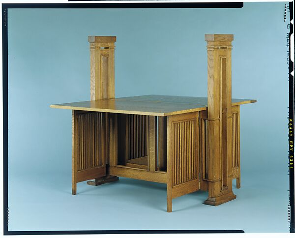 Print Table, Frank Lloyd Wright (American, Richland Center, Wisconsin 1867–1959 Phoenix, Arizona), White oak, American