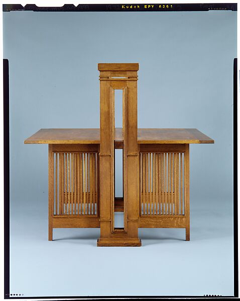 Print Table, Frank Lloyd Wright (American, Richland Center, Wisconsin 1867–1959 Phoenix, Arizona), White oak, American