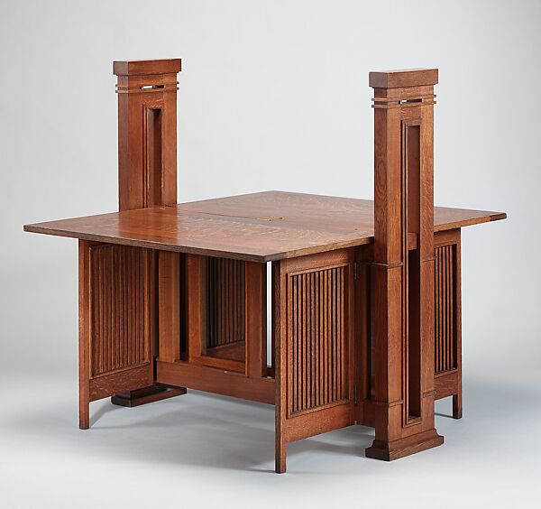 Print Table, Frank Lloyd Wright (American, Richland Center, Wisconsin 1867–1959 Phoenix, Arizona), White oak, American 