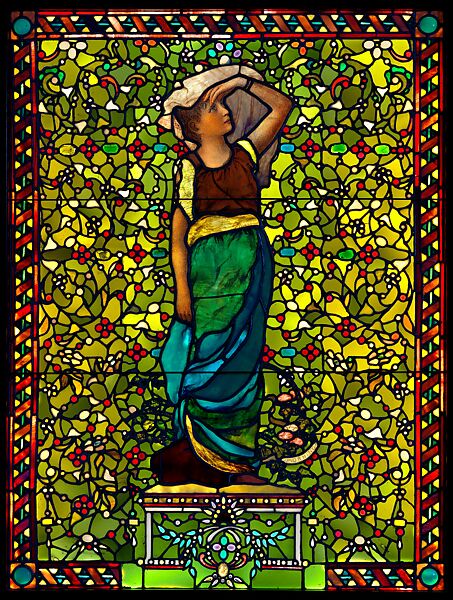 Morning, John La Farge (American, New York 1835–1910 Providence, Rhode Island), Leaded opalescent glass and painted decorated, American 