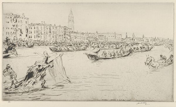 A Regatta on the Grand Canal, James McBey (British, Newburgh 1883–1959 Tangier), Drypoint 