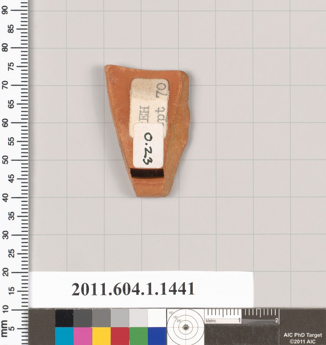 Terracotta fragment of a kylix (drinking cup), Terracotta, Greek, Attic