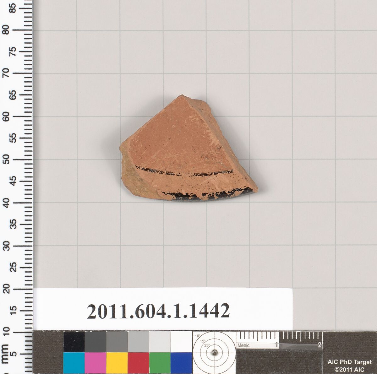 Terracotta fragment of a kylix (drinking cup), Terracotta, Greek, Attic