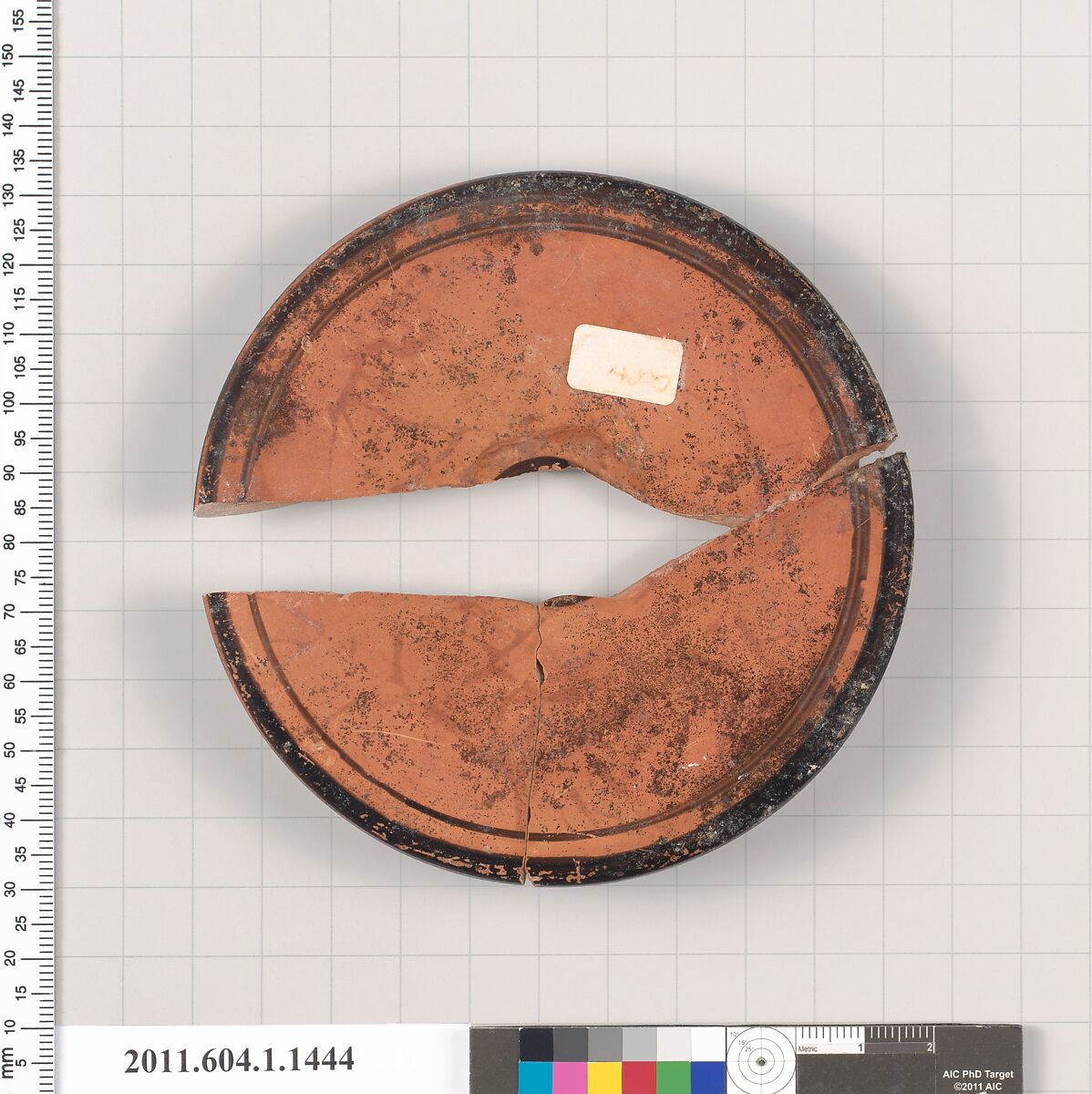 Terracotta fragments of a kylix (drinking cup), Terracotta, Greek, Attic