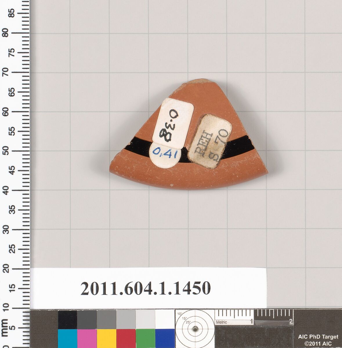 Terracotta fragment of a kylix (drinking cup), Terracotta, Greek, Attic
