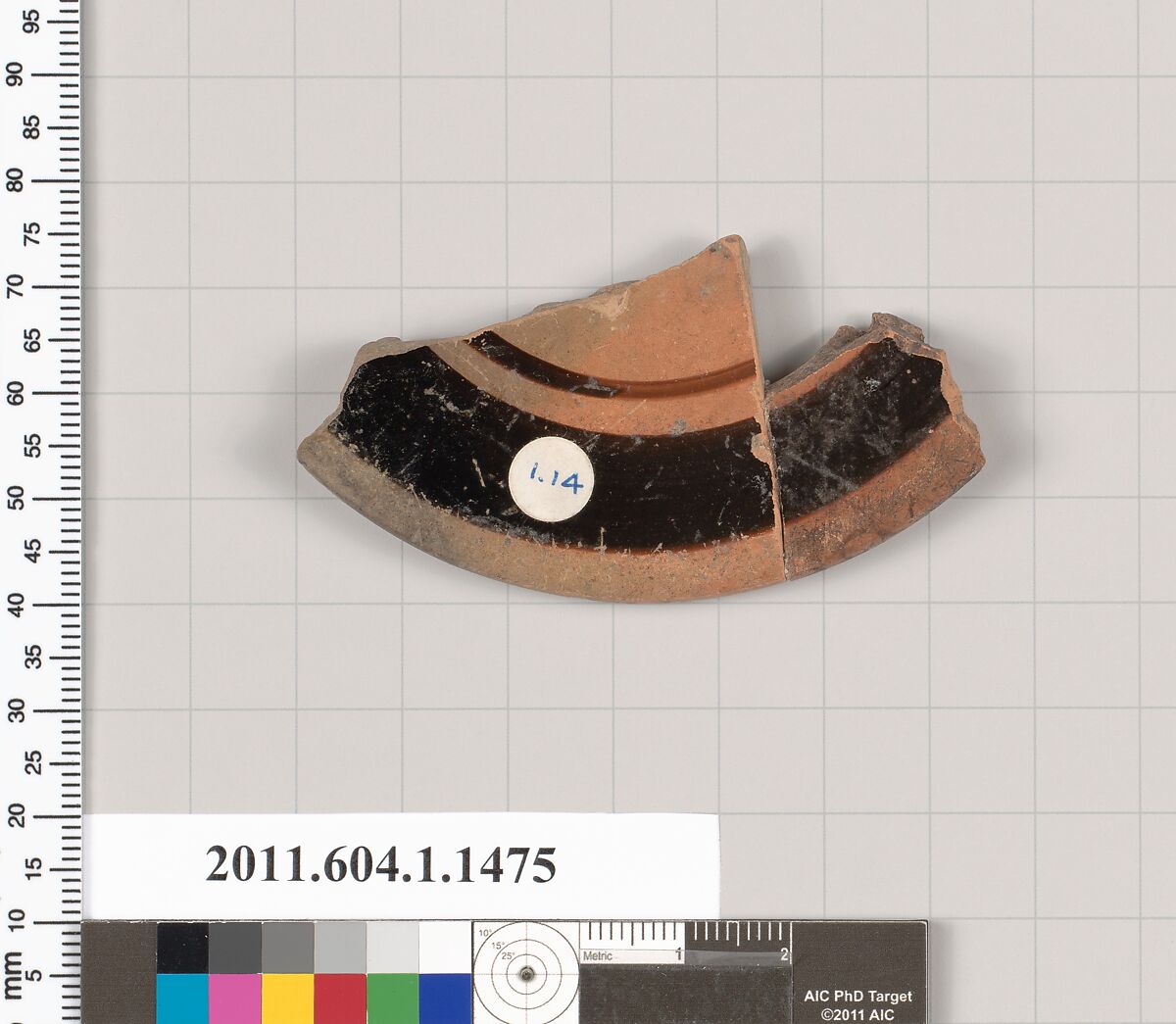 Terracotta fragment of a kylix (drinking cup), Terracotta, Greek, Attic