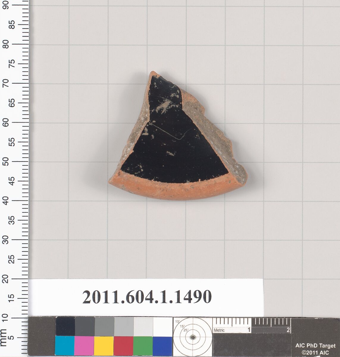 Terracotta fragment of a kylix (drinking cup), Terracotta, Greek, Attic