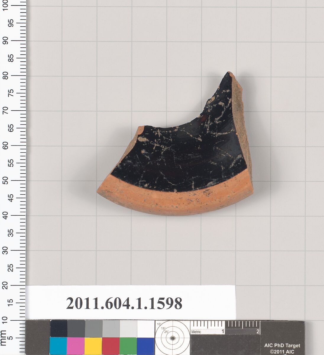 Terracotta fragment of a kylix (drinking cup), Attributed as Brygan [DvB], Terracotta, Greek, Attic