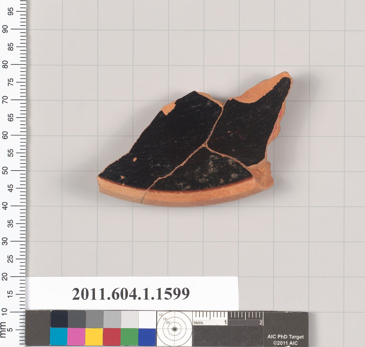 Terracotta fragment of a kylix? (drinking cup), Terracotta, Greek, Attic