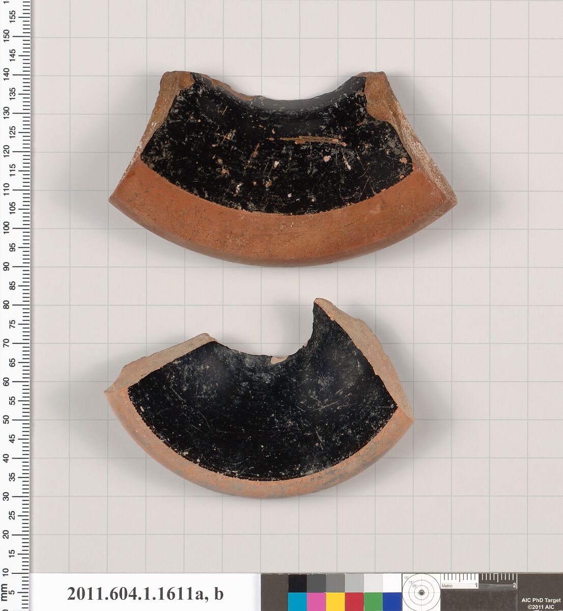 Terracotta fragments of kylikes (drinking cups), Terracotta, Greek, Attic