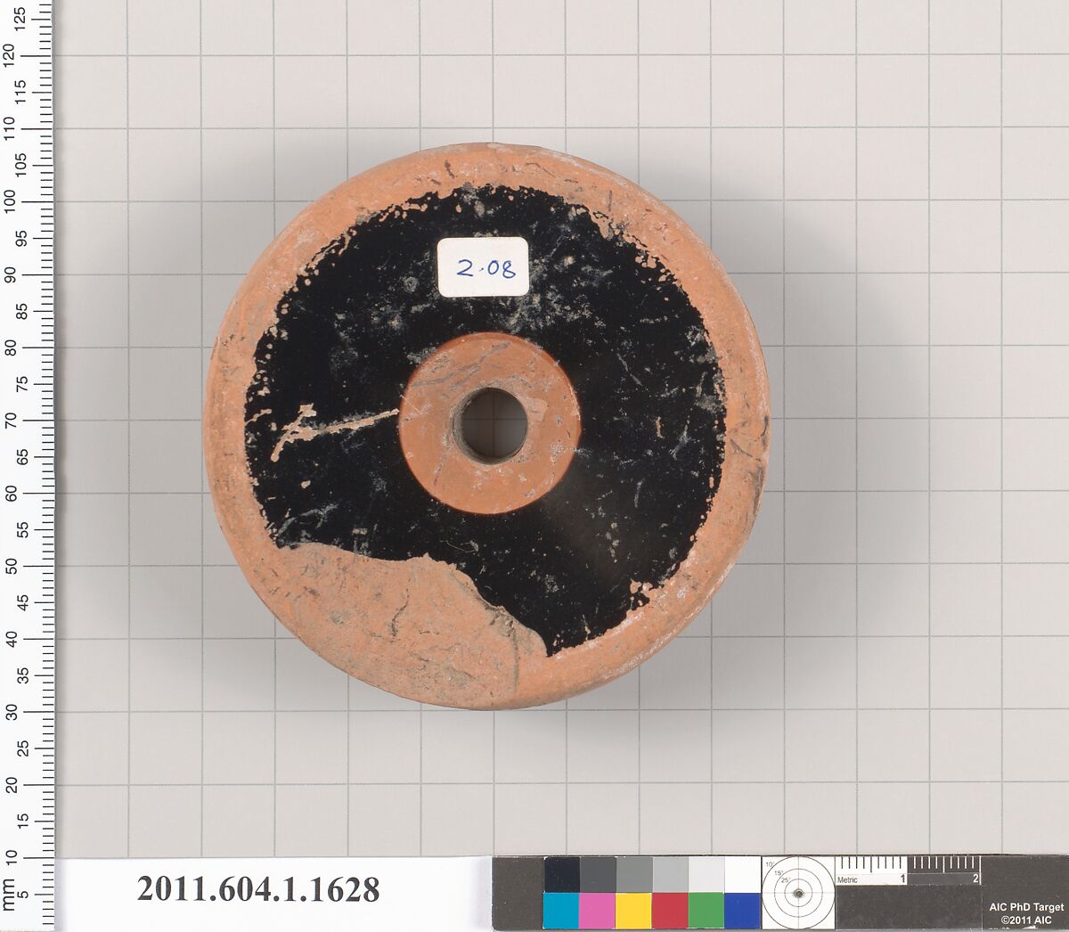 Terracotta fragment of a kylix (drinking cup), Terracotta, Greek, Attic